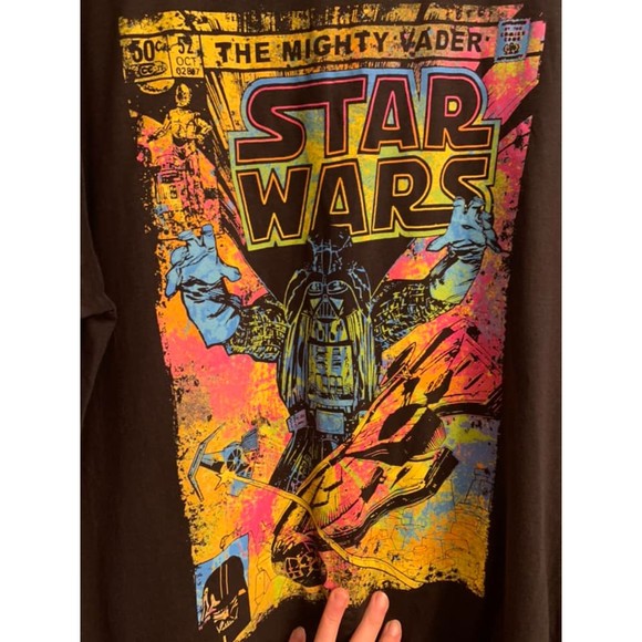 Star Wars The Mighty Vader Neon Comic Book Page EUC Barely Worn Darth Movie XXL - Picture 2 of 2